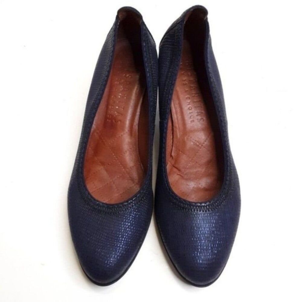 Hispanitas Women's Blue Leather Heel Size 39.5 US 8.5M